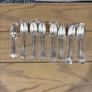 8 Elegant Silver Teaspoon Set